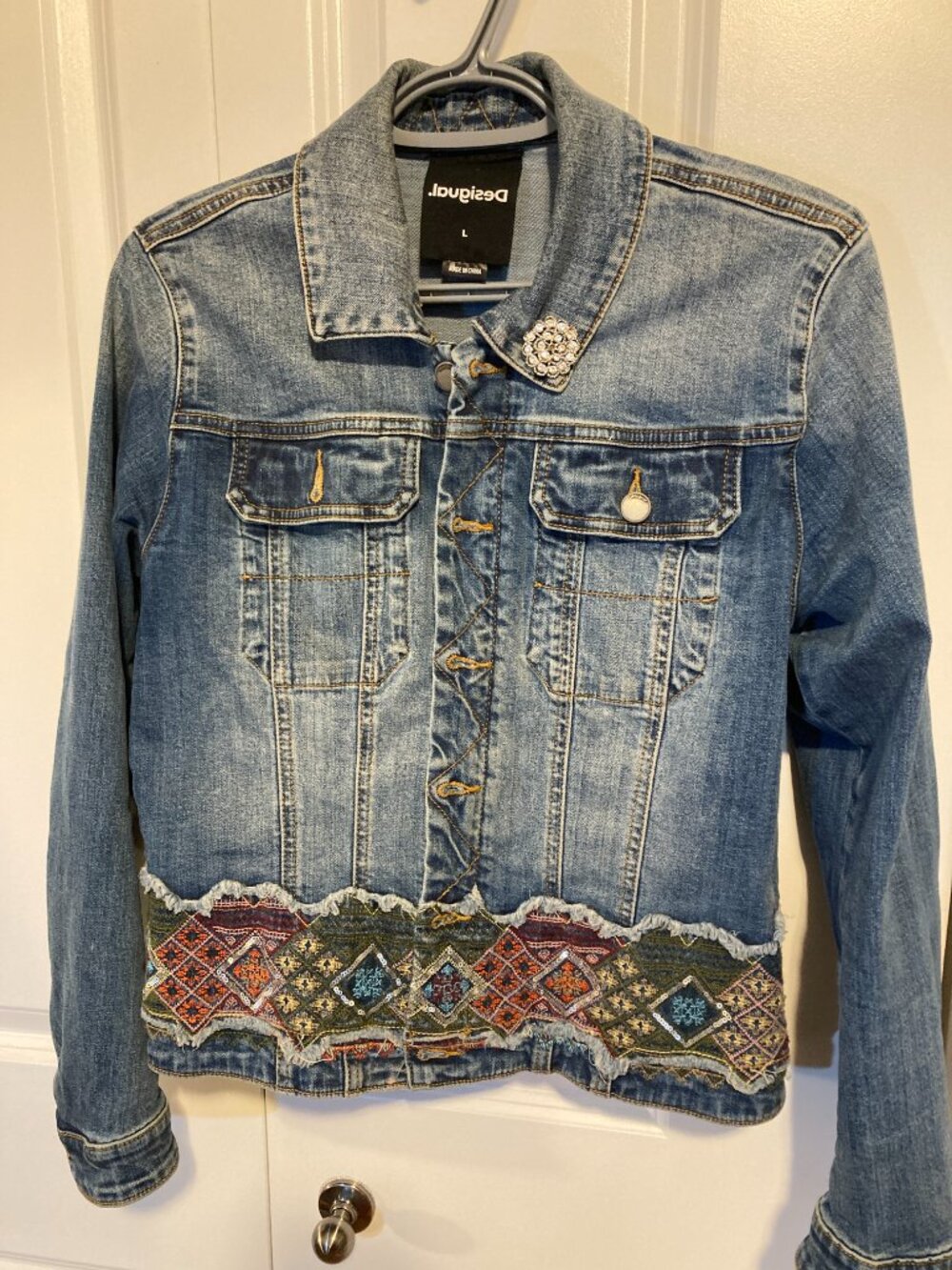#178 Women's Desigual Bakersfield Denim Jacket, Size Large - Picture 2 of 5